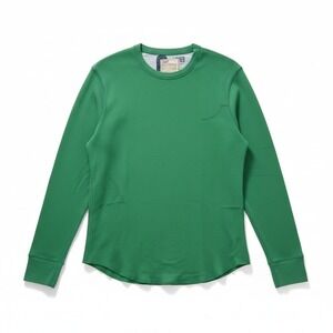 Gap Green Waffle Knit Thermal Long Sleeve Crew Neck, Women's Medium Top